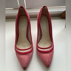 Pink suede Ron White heels